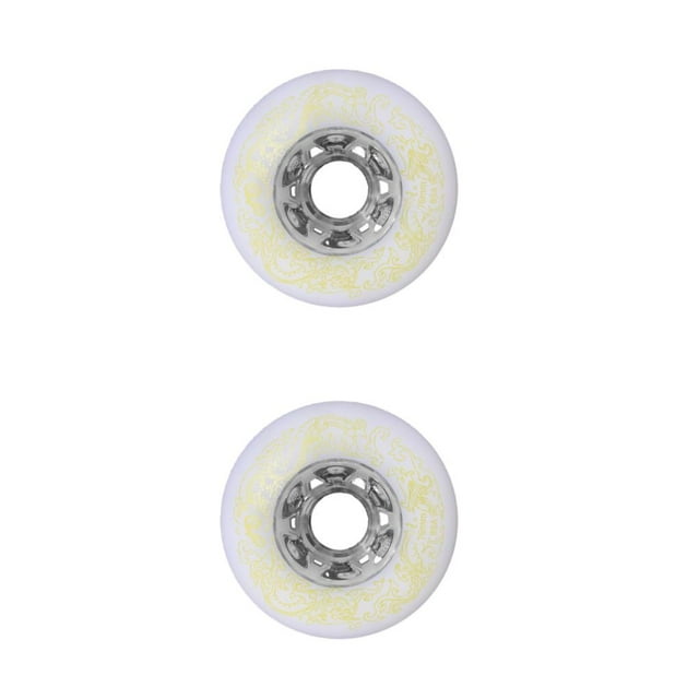 Youkk 2 Pcs Support Silencieux Amélioré et Élargi - Roue de Patin à Roulettes en Ligne pour Professionnel Blanc 80mm 2ensemble