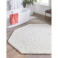 thumbnail image 1 of Unique Loom 3151335 8 x 8 ft. Solid Shag Octagon Rug, Snow White, 1 of 15