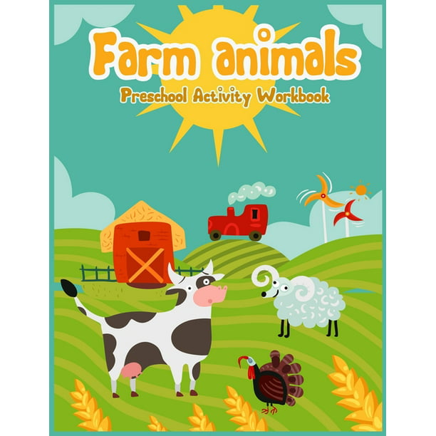 Fram animals Preschool acitivity workbook : Children's Farm Animal Books  for Preschool with number tracing 1-10, More or Less, coloring, shape and  more activities for Ages 3 - 8 