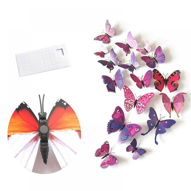 Butterfly Wall Decals,3D Butterflies Decor for Wall Removable Mural  Stickers Home Decoration Kids Room Bedroom Decor 12pcs 