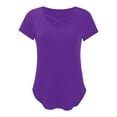 thumbnail image 6 of Oversized T Shirts for Women Under 20$, Purple 2 T-Shirts Womens Pack Baberdicy Womens Summer Tops V Neck Short Sleeve Basic Plain Tee T Shirt, 6 of 6