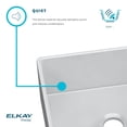 thumbnail image 2 of Elkay SWU1517BI Fireclay 16-3/8" x 18-7/8" x 10-1/8" Single Bowl Undermount Bar Sink Biscuit, 2 of 2