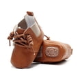 thumbnail image 5 of Seyurigaoka Infants Soft-Soled Shoes, Leather Socks, Walking Anti-Slip Birthday Gift Winter Lace-up Retro Sneaker, 5 of 6