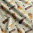 thumbnail image 1 of Soimoi Musical Instruments Print,Cotton Poplin, Sewing Fabric Sold by The Yard 42 Inch Wide,Sewing Craft Quilting/Quilt Making Fabric, Yellow, 1 of 5