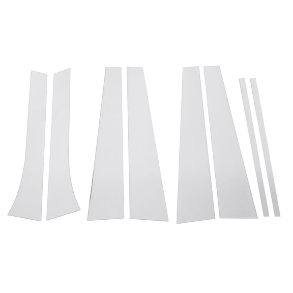 Pillar Post Trim, Chrome 8pcs High Strength PC Pillar Post Side Door Window Cover  For Vehicle