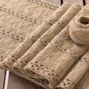 Boho Macrame Table Runner, 12 x 36 Inch Woven Farmhouse Table Decor for Dining Table, Coffee Table, Dresser, Buffet and Holiday Centerpiece