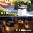 thumbnail image 6 of Hovmap 4x4 Solar Post Cap Lights Outdoor 8Pack, 3 Color Temperatures, 2 Level Brightness, IP65 Waterproof 16 LED Fence Deck Post Light for Wood/Vinyl Posts - Black, 6 of 9