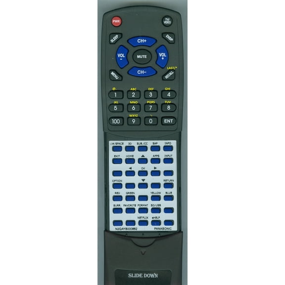 Replacement Remote for Onkyo N2QAYB000862, DMRE247V, TCP55VT60, TCP60VT60, TCP60ZT60, TCP65VT60, TCP65ZT60