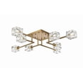 thumbnail image 5 of Living District Lyra 8-Light Metal & Glass Flush Mount in Satin Gold/Clear, 5 of 7