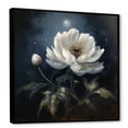 thumbnail image 2 of Designart "White Flower Under The Dark Silver Moon" Poppies Floater Framed Canvas Art Print, 2 of 5
