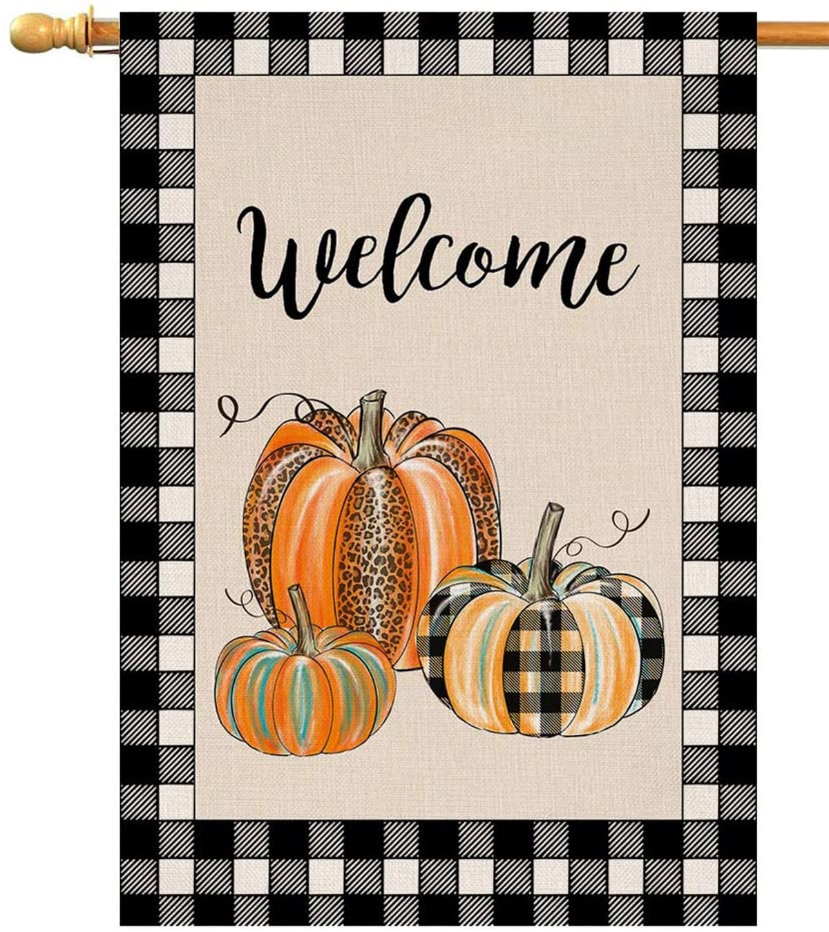 Greetings fall pumpkings Small House/ Garden Flag 12.5" x 18"  Art Flags 