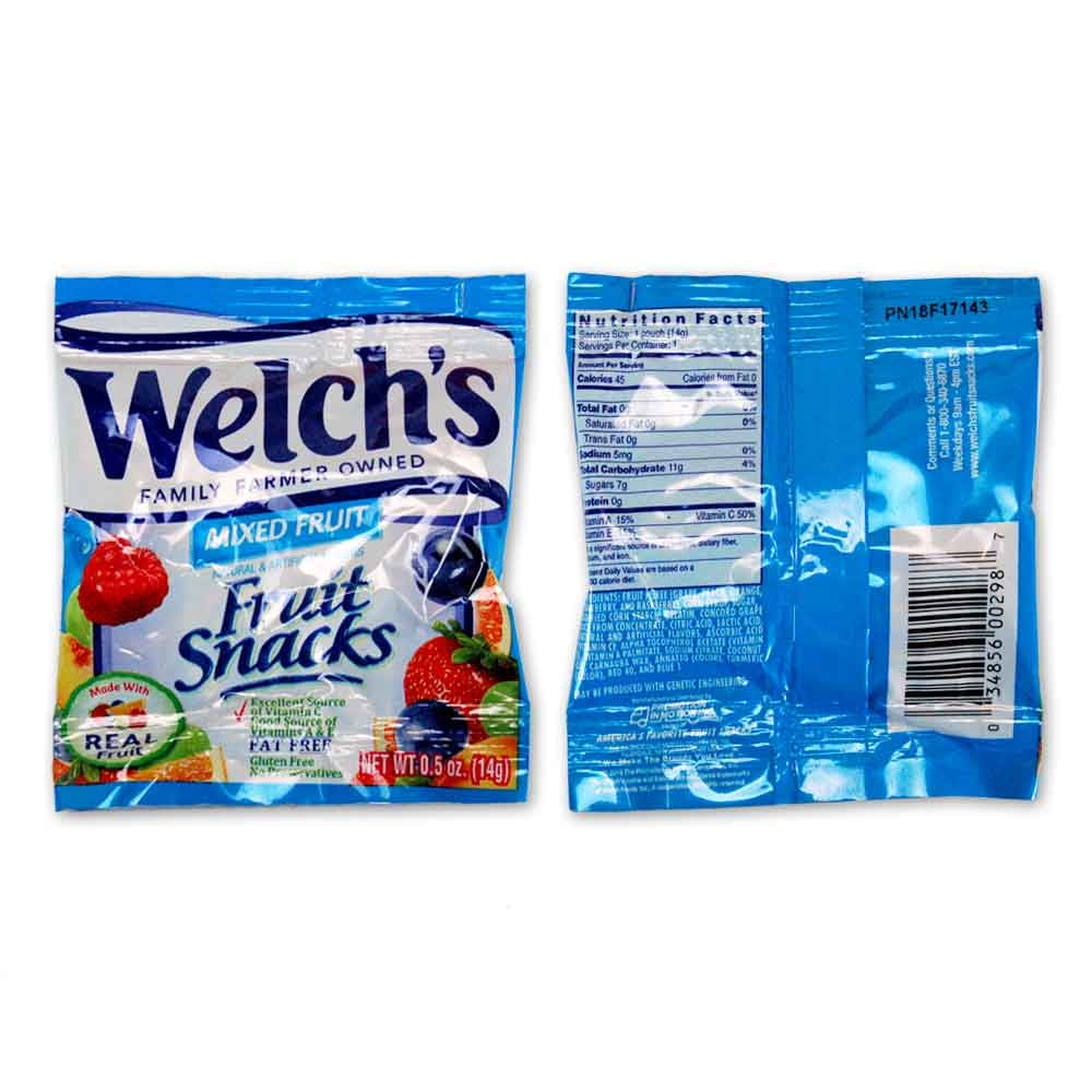 Welch's Mixed Fruit Fruit Snack Fun Size 250 Count Bulk Case