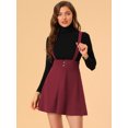 thumbnail image 2 of Unique Bargains Femmes Casual Ensemble Robe Sangle Bouton avant Bretelles Jupe, 2 of 6