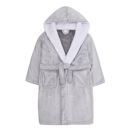 

Girls Frosted Grey Robe with Snuggle Trim