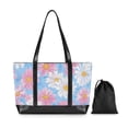 thumbnail image 7 of FORMRS Canvas Laptop Tote Bag for Women with 15.6" Computer Compartments Shoulder Handbag, Pink Daisy, 7 of 7