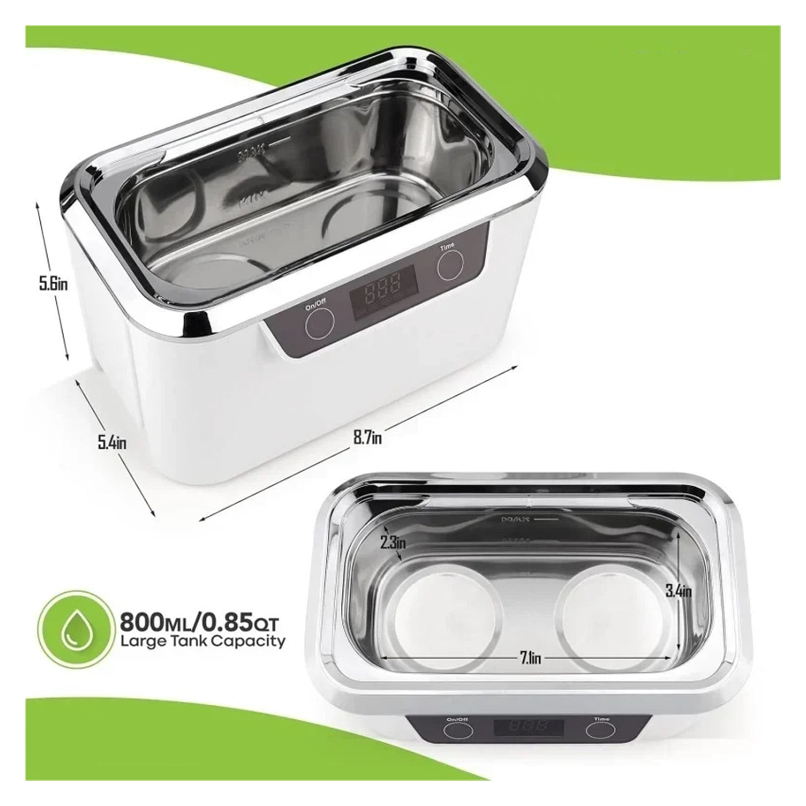 Ultrasonic jewelry cleaner for silver,gold,diamond ring,necklaces |   professional ultrasonic cleaner machine Glass