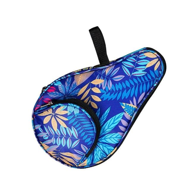 Ping Pong Paddle Case Portable Lightweight Sturdy Tennis Racket Bags Durable Zipper for Youth Athlete Gourd Blue