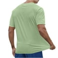 thumbnail image 2 of HOOMEUMY Men's Summer Crew Neck T-Shirt Short Sleeve Solid Color Slim Fit Tee Tops Basic Stretch T-Shirt Green XL, 2 of 8