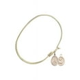 thumbnail image 2 of 7 1/4 inch Oval Eye Hook Bangle Bracelet w/ St. Christopher/Softball in Gold-Filled, 2 of 3