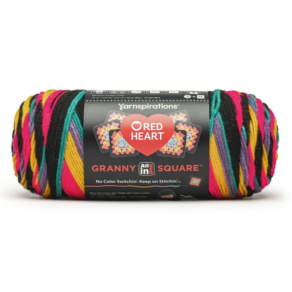 Red Heart All in One Granny Square-Blue Beacon