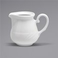 thumbnail image 1 of Buffalo R4510000803 5 oz Arcadia Bright White Embossed Medium Rim Porcelain Creamer, 1 of 1
