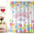 thumbnail image 2 of Valentines Shower Curtain Conversation Heart Bathroom Shower Curtain Valentine Candy Love Hearts Shower Curtains Bathtub Decor with 12 Hooks 72x72 Inches, 2 of 7