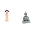 thumbnail image 1 of Estatua De Resina Tradicional China De Niña Y Mono Buda, Escultura En Miniatura Coleccionable Para Dormitorio, Oficina, Hotel, Granja, Patio, Cumpleaños, 1 of 8