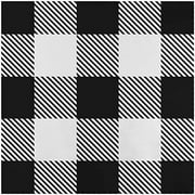 75-Count Black Gingham Disposable Paper Party Napkins, White Buffalo Plaid, Dinner Size
