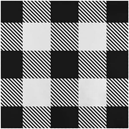 75-Count Black Gingham Disposable Paper Party Napkins, White Buffalo Plaid, Dinner Size