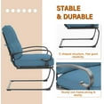 thumbnail image 5 of SOLAURA 3-Piece Outdoor Bistro Sets Patio Metal Spring Chairs and Coffee Table Set with Peacock Blue Cushions, 5 of 7