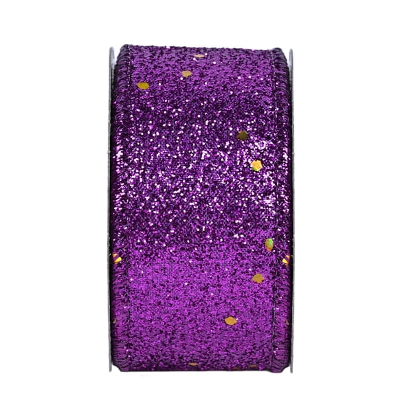 Gwen Studios 1.5" Metallic Purple Wire Ribbon, 3 yards