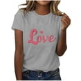thumbnail image 5 of VKOYWKM Valentine's Day Heart T Shirts Romantic Love Graphic Tees Short Sleeve Casual Spring Tops Crew Neck Loose Fit Valentine T-Shirts, 5 of 6