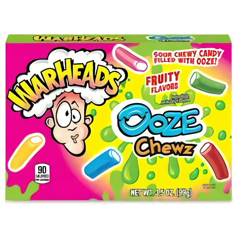 Warheads Ooze Chewz Gummi Candy Chews, 3.5 Ounce Theater Box - 12
