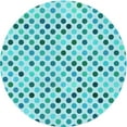 thumbnail image 1 of Ahgly Company Indoor Round Patterned Tron Blue Area Rugs, 6' Round, 1 of 6