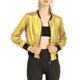 thumbnail image 1 of Chaqueta bomber corta con cremallera metálica y cuello de pie para mujer INSPIRE CHIC 2XL dorada, 1 of 8