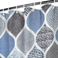 thumbnail image 3 of Blue Geometric Quatrefoil Pattern Shower Curtain 72"x72" ,Bathroom Decorative Shower Curtains Set with 12 Hooks,Modern Waterproof Washable Shower Curtain, 3 of 6