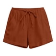 thumbnail image 6 of Cotton Gauze Shorts for Women 2026 Summer Elastic Waist Drawstring Loose Fit Casual Beach Vacation Shorts Vermilion M, 6 of 6