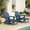 Navy Blue, variant on Folding Adirondack Chair, All-Weather HDPE Patio Chair with Cup Holders, Black