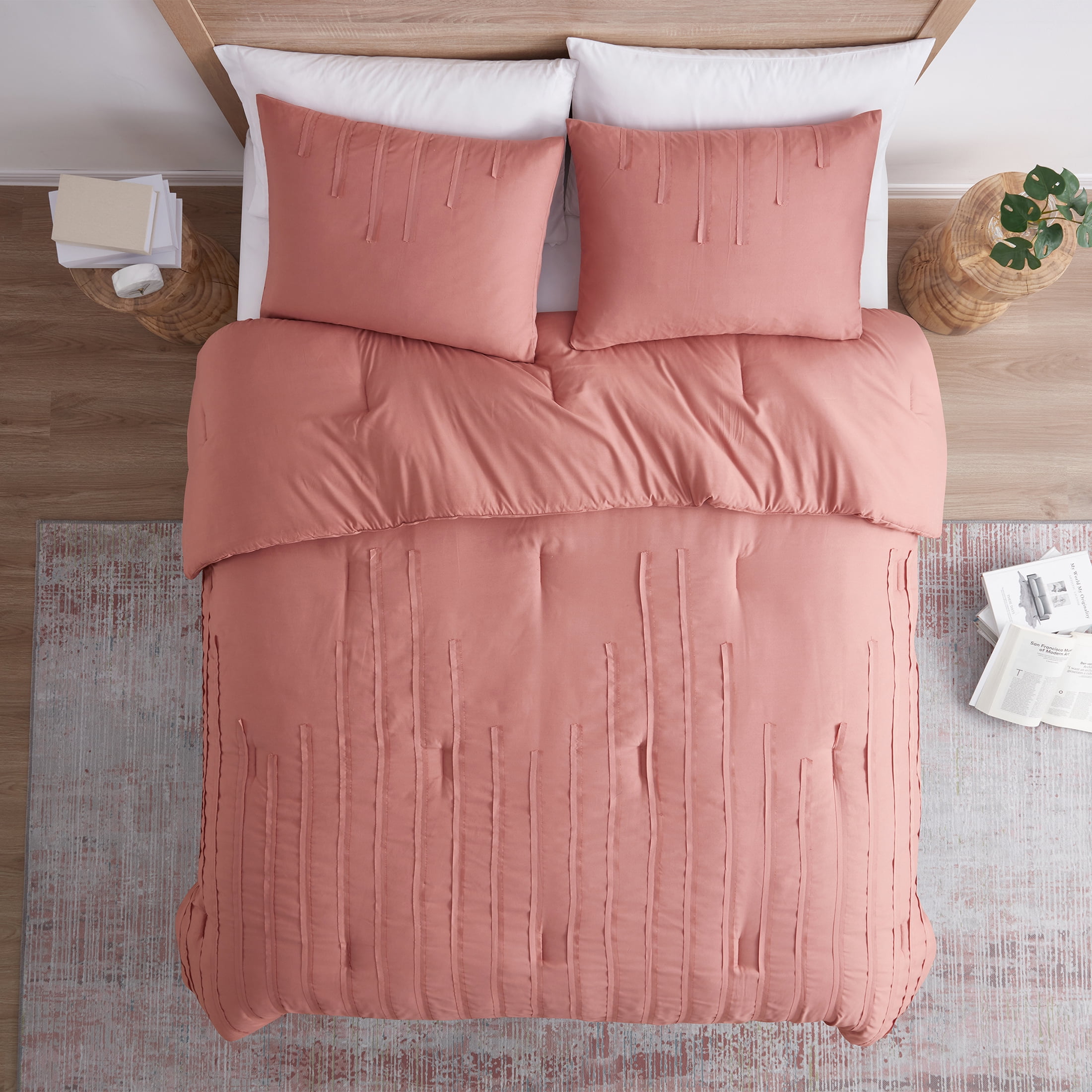 Jade + Oake Ridney 2-Piece Red Striped Comforter Set, Twin/Twin XL
