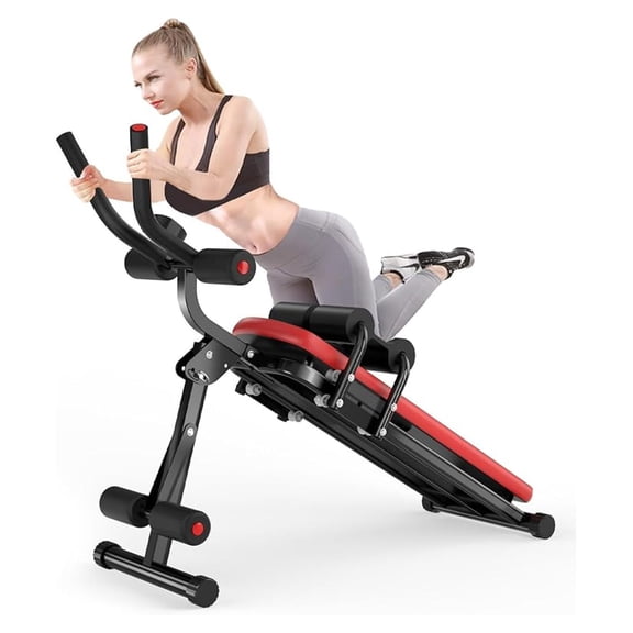 Ab Machine, 5-in-1 Adjustable Ab Workout Abdomen Trainer for Stomach Workout, Crunch Machine Exercise Equipment for Home Gym - Sit UP, Push UP, Leg Press, Glider, Chair, 330lbs Capacity