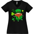 thumbnail image 3 of Inktastic Cute Leprechaun for St. Patrick's Day Women's Plus Size V-Neck T-Shirt, 3 of 5