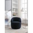 thumbnail image 3 of Swivel Barrel Chair, Modern Accent Sofa Chair, Teddy Fabric Club 360 Degree Swivel Chair, Small Leisure Armchair for Nursery Living Room Hotel Bedroom Office Lounge, Dark Blue, 3 of 7