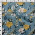 thumbnail image 4 of oneOone Cotton Poplin Dusty Blue Fabric Florals Craft Projects Decor Fabric Printed By The Yard 56 Inch Wide, 4 of 6