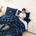 thumbnail image 3 of Erosebridal Dragon Eye Full Size Sheets, Black Blue Bed Sheets, 1 Flat Sheet, 1 Fitted Sheet and 2 Pillowcases, 3 of 5