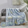 thumbnail image 2 of Elegant Comfort Glow in the Dark Lightweight Throw Blanket 50 X 60 inches, Blue Dino Friends, 2 of 4