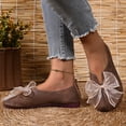 thumbnail image 3 of Rokment Women's Lace Bowknot Vintage Mary Jane Ballet Flat Wide Width Comfortable Suede Slip on Walking Loafers Casual Dress Shoes for Bride, 3 of 7