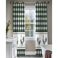 thumbnail image 4 of Farmhouse Green Plaid Sheer Curtains 84 Inch Length 2 Panels Set for Living Room/Bedroom, Vintage Country Cock Checkered Kitchen Curtains Grommet Semi-Sheer Curtains Window Treatments 42"x84"x2, 4 of 7