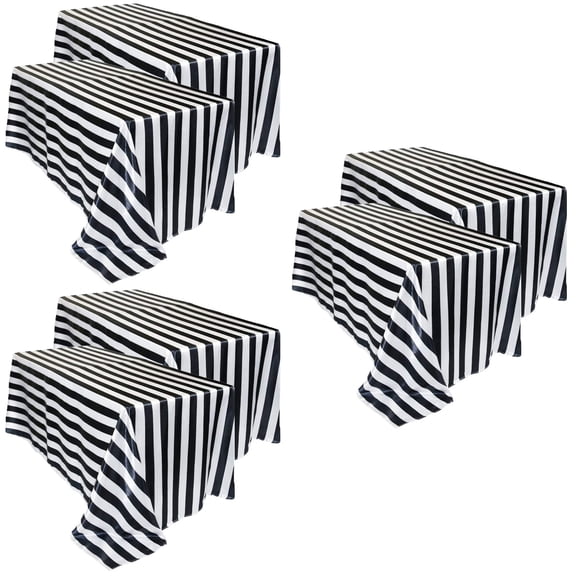 WRISTBIQUE Practical Plastic Tablecloth Multi Colored Stripes For Restaurant Owners 6Pcs 108X54In