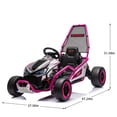 thumbnail image 3 of 24v Ride on Toys for Big Kids, 400w 7.5 Mph Electric Go Kart W/Front Eva Wheel, Music & Lights, Suspension, Bluetooth, 5 Point Harness, Kids Electric Car Pink, 3 of 9