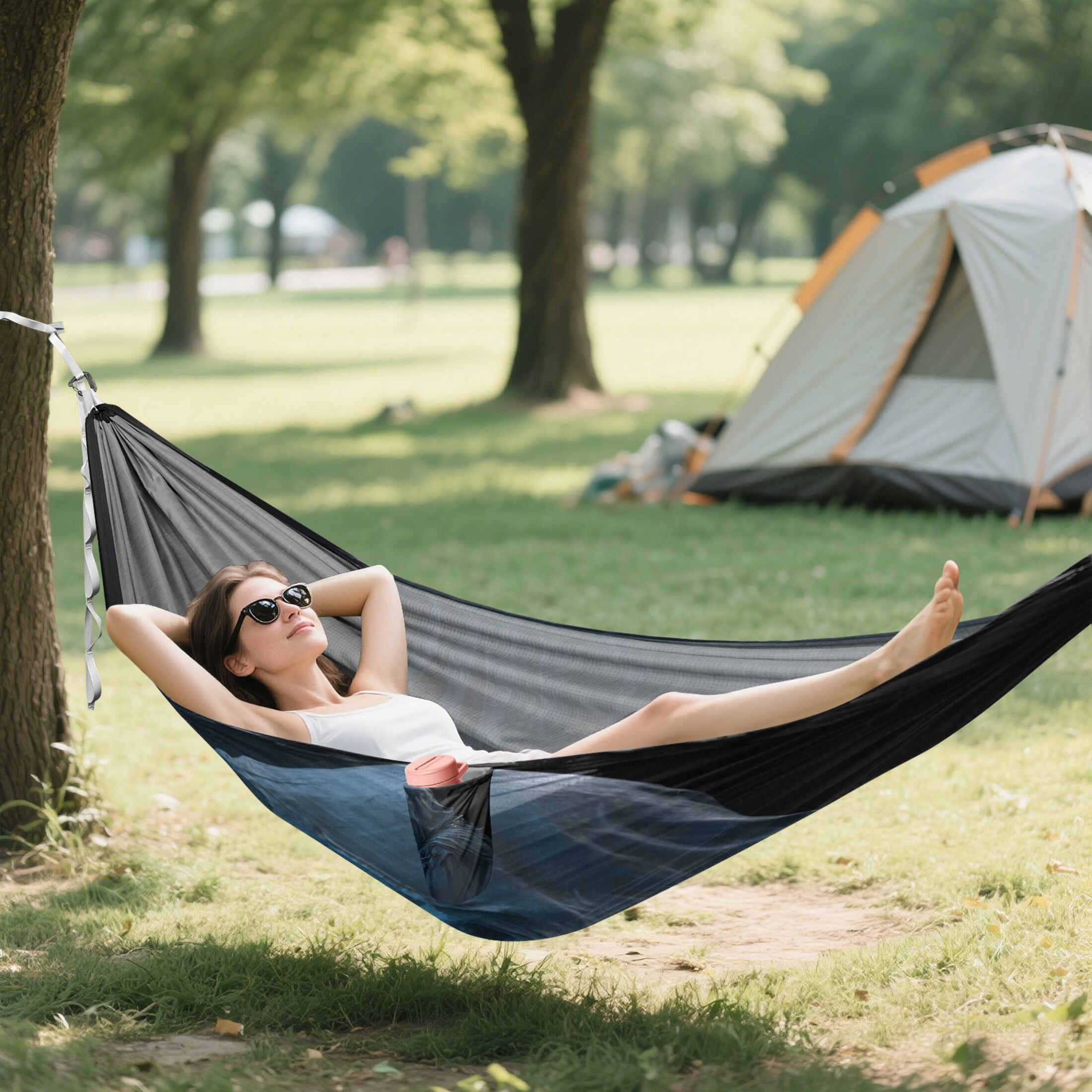 Hanging Hammock Portable Travel Camping For Outdooor Beach Camping Hiking 3d Blue Grim Reaper